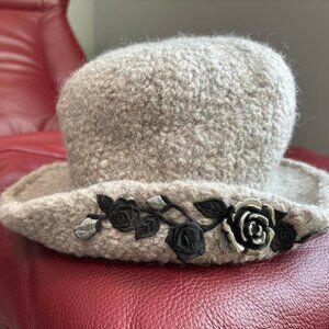 Handknit Hat with Applique